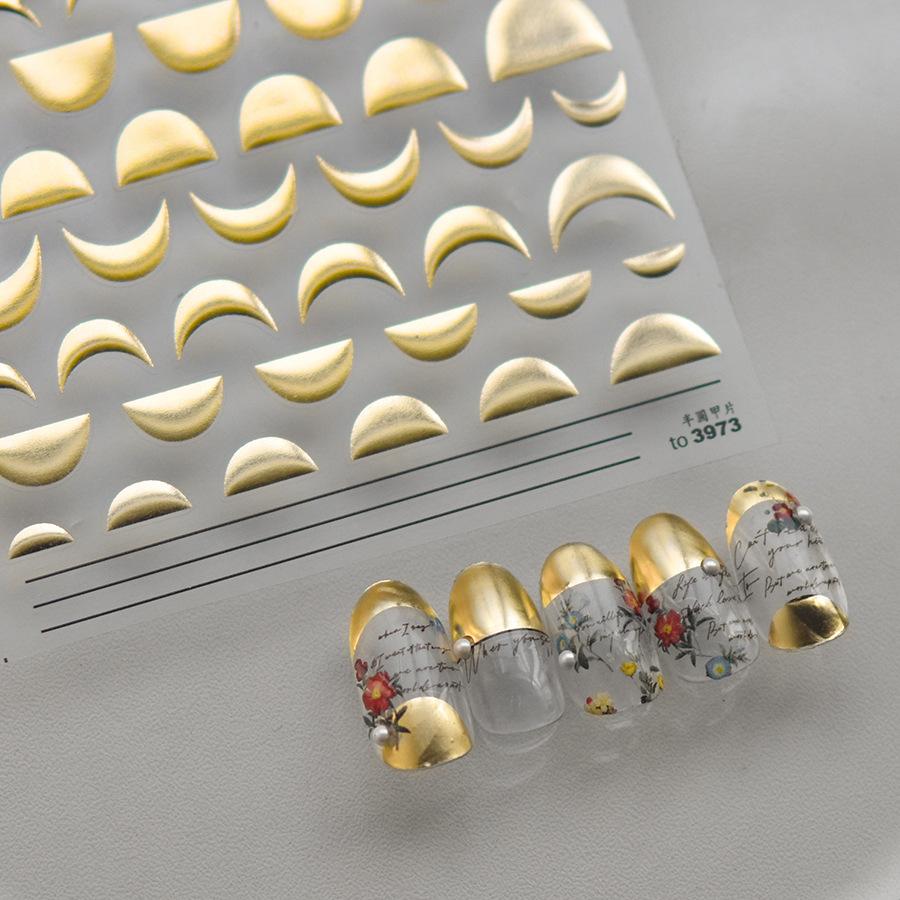 Позолоченный полукруг для ногтей наклейка своими руками креативное украшение to3973-SLIVER — фото 4