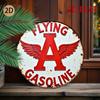 Aviation Gasoline Winged Tin Sign Vintage Metal Wall Art for Home Cafe Garage Decor