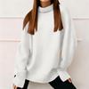 Women's Fashion Solid Color Long Sleeved Round Neck Pullover Casual Sweatshirt Top