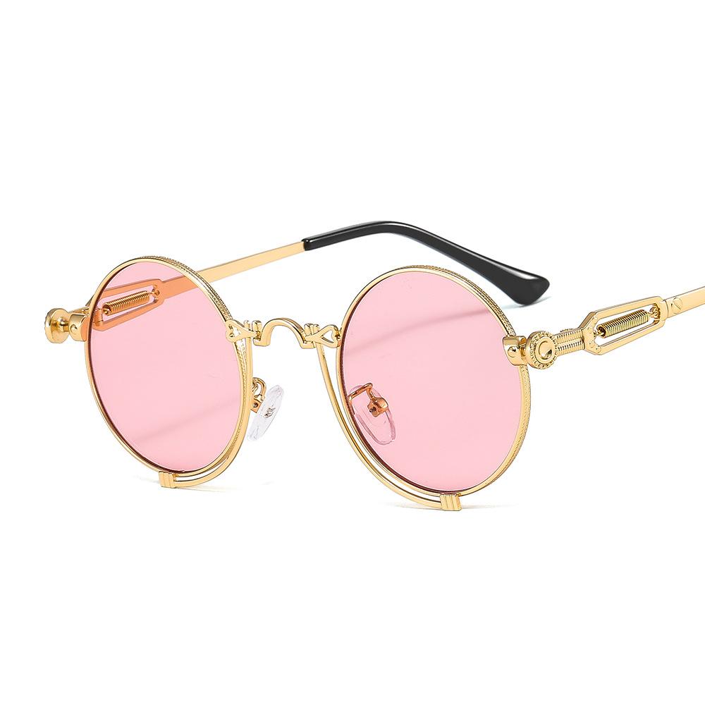 Classic Steampunk Unisex Sunglasses Latest Designer Round Glasses for Men and Women Vintage Brand Punk Shades