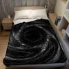 Black Spiral Flannel Blanket Warm Soft Halloween Christmas Couch Warm Cozy Decorative Decor Gift for All Season