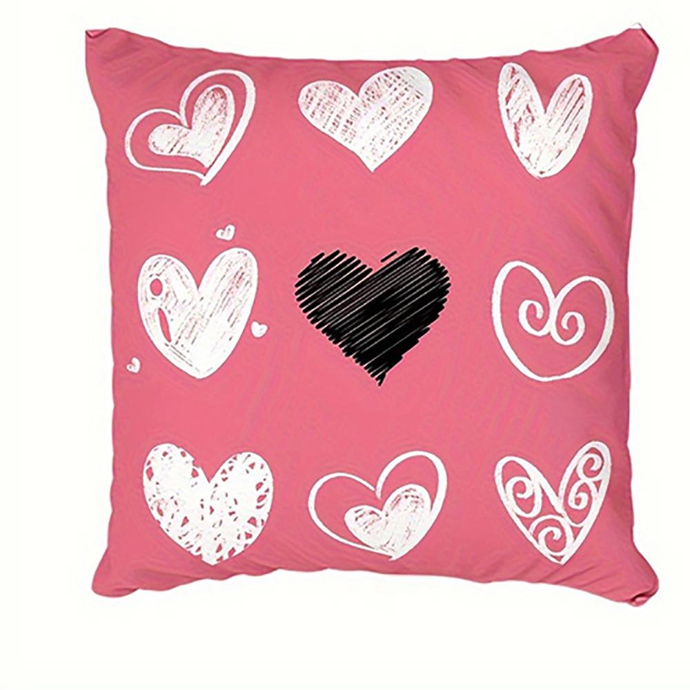 Love You Heart-Shaped Pillowcase - Decorative Cushion Cover, Suitable for Sofa, Car & Bedroom