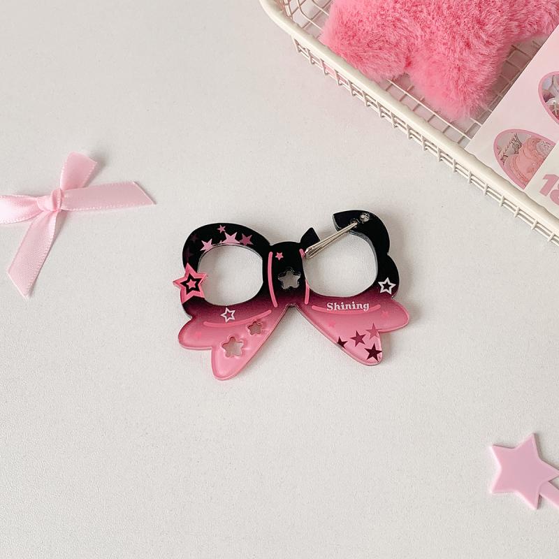 Sweet Cool Girls Acrylic Keychain Hook Pink Black Hanging Decoration For Bag Pendant Doll Toy Holder Personalized Pendant Gift