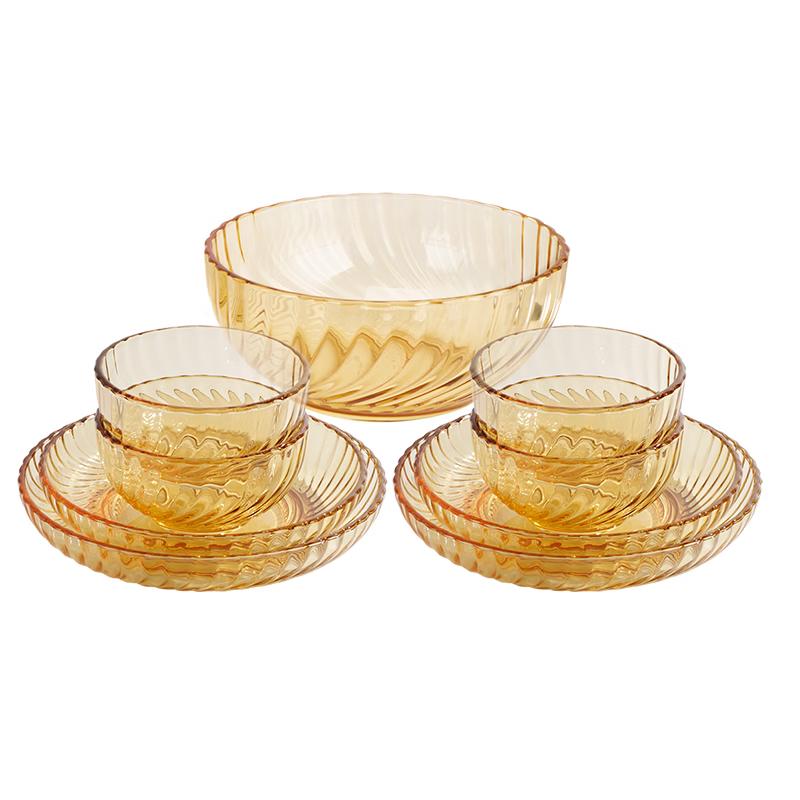 Corning VISIONS Amber Vision 9-Piece Dinnerware Set