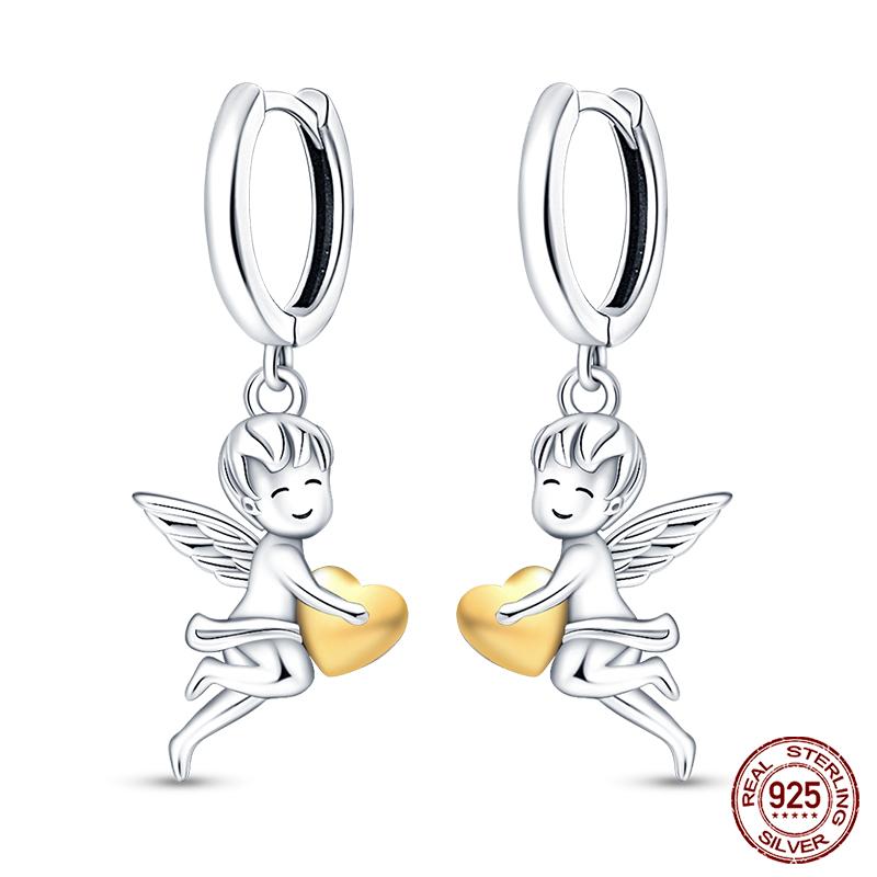 100% 925 Sterling Silver Rose Gold Heart Geometric Pave CZ Hoop Earrings For Women Wedding Engagement Birthday Jewelry Gift 2023