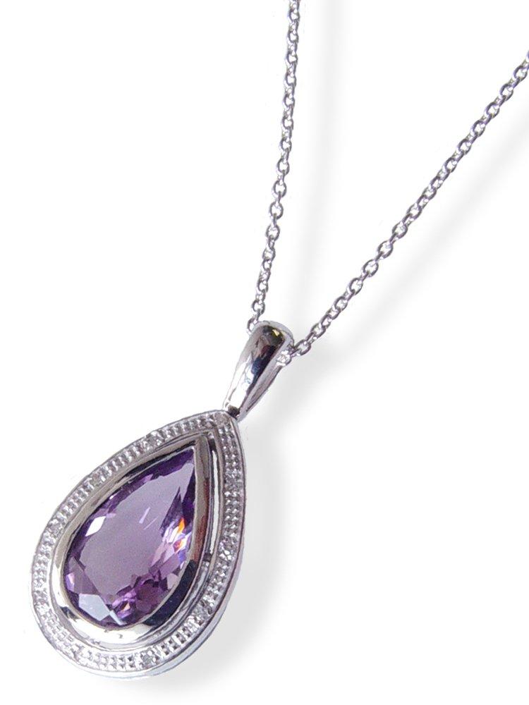 

and Me Jewelry natural amethyst diamond pendant necklace [You Box] High-quality [February birthstone] [Gift wrapped]