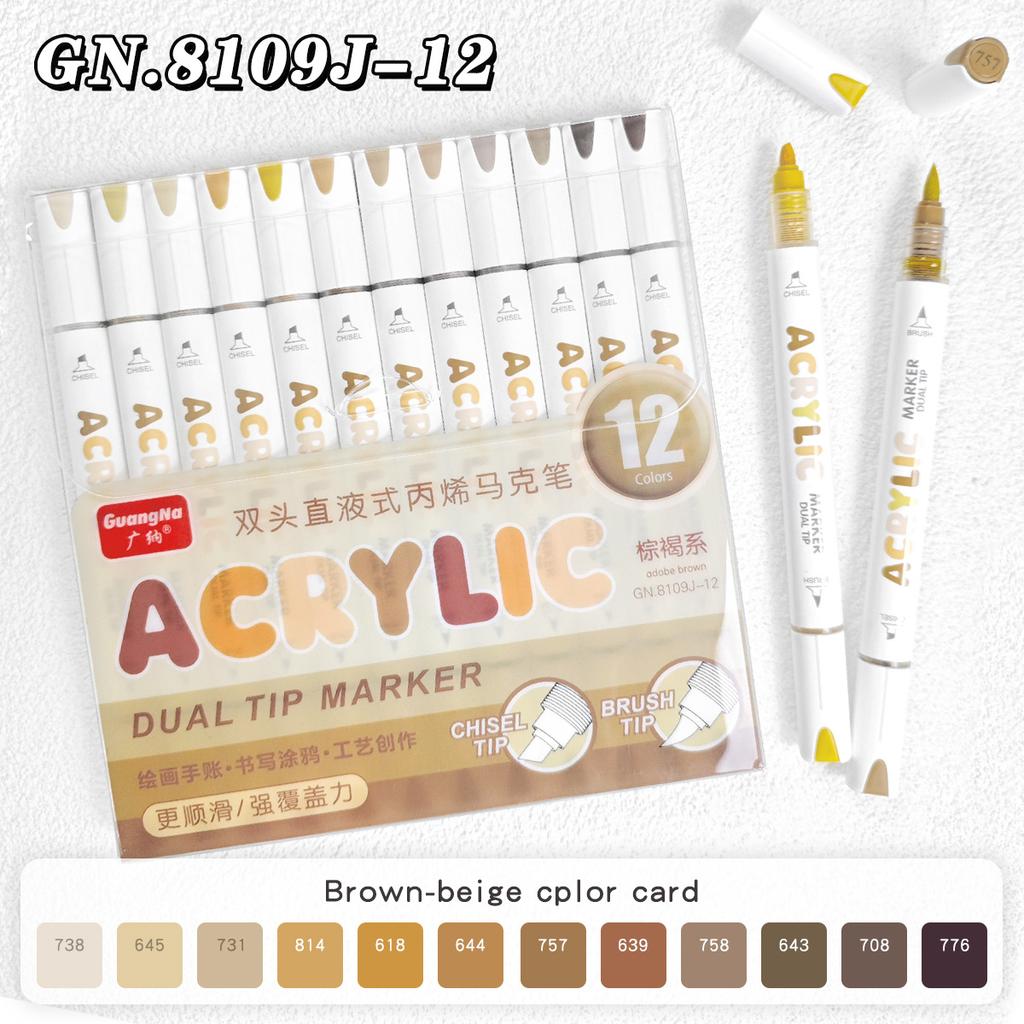 Acrylmarker Pinselspitze 12/24/36/72 Farben Direkte Tinte Wasserfest Flexible Spitze Kunststifte Für Felsmalerei Holz Stoff Ei