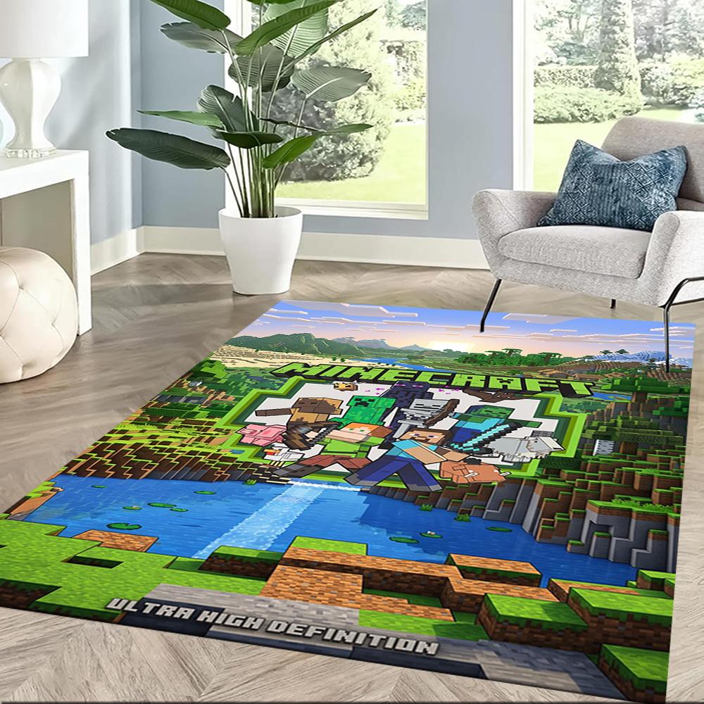Minecraft 496 Floor Rug Office Rug Design for Decorate room Balcony Foyer Living Rooms Antislip Carpet Anime Office Decor Best for Christmas