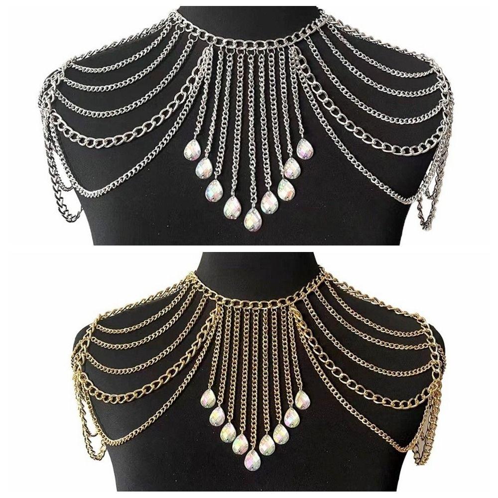 Multi-layer Women Shoulder Chain Gold/Silver Shoulder Body Chain Events