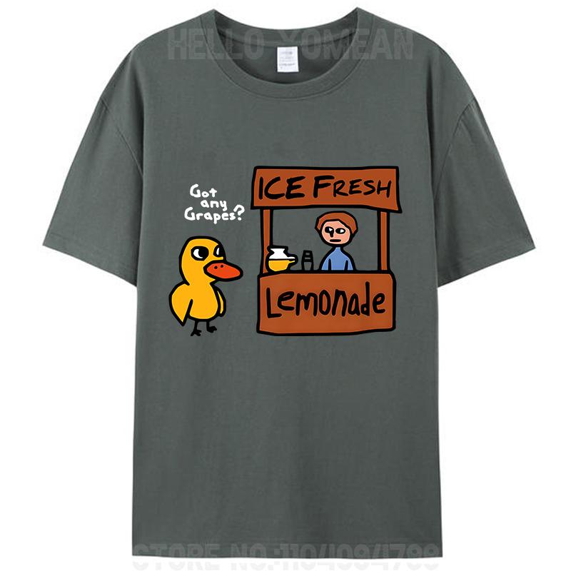 Ice Fresh Lemonade Got Any Grapes Duck Funny Saying Meme Vintage Men's T-Shirt Cotton Tee Tops