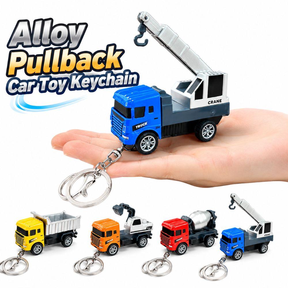Movable Wheels Pullback Car Toy Pendant Cartoon Truck Key Pendant Adults Children Toy