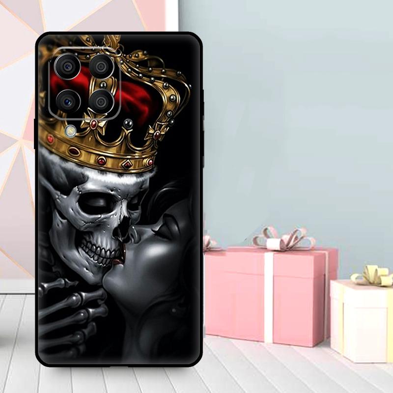 Skeleton Skull Kiss Case For Samsung Galaxy M16 M31 M21 M13 M33 M53 M15 M35 M55 M36 M56 M12 M32 M52 M14 M34 M54