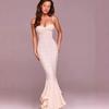 European and American Summer New Temperament Slim Jacquard Hip Dress Suspender Tube Top Fishtail Dress