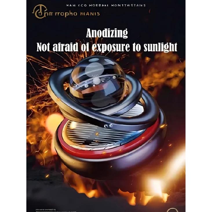 Solar-powered aromatherapy car accessory: double-hanging crystal ball aromatherapy perfume ornament, a creative decoration