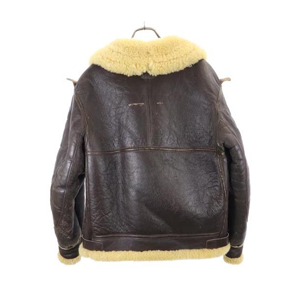 REAL McCOY B-3 Typ Schaffell Fliegerjacke 40 Braun Mouton Herren Gebraucht