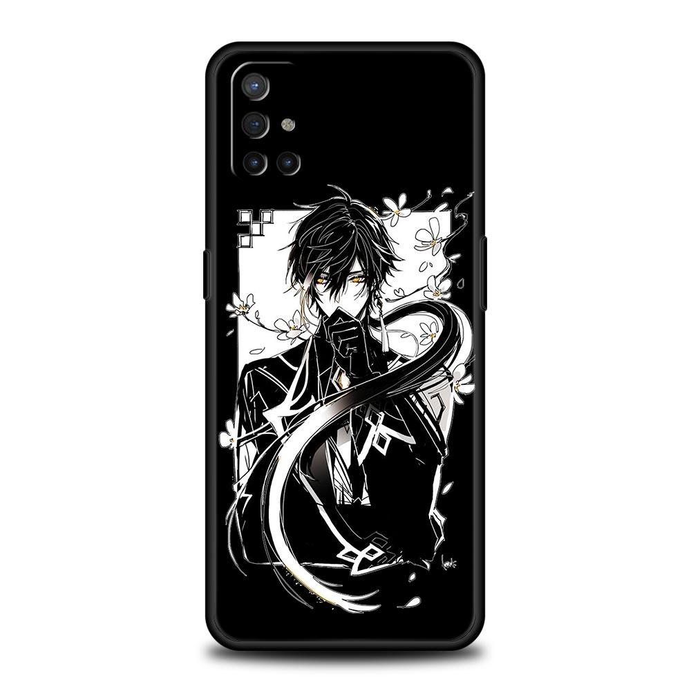 Genshin impact black and white For OnePlus 9 8 7 7T 10 Pro Phone Case for Oneplus 9RT 9R 8T Z Nord 2 N100 N200 N10 CE 5G Cover