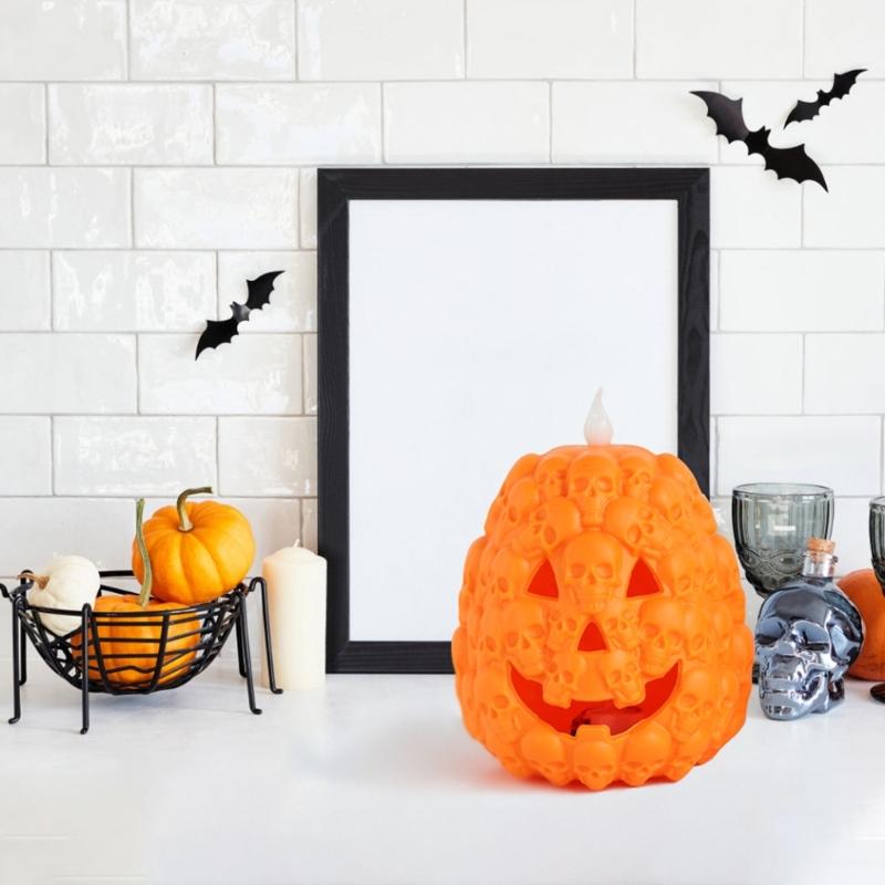 Set of 6 Halloween Decoration Pumpkins Decorative Halloween Pumpkin Lights LED Light Ornament for Indoor Decoration