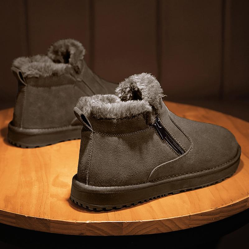 Winter northern warm snow boots 2025 men's fashion high-top velvet cotton shoes outdoor casual wind Martin boots