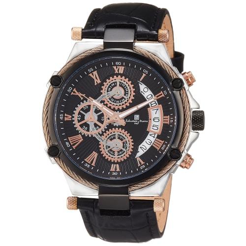 

Мужские часы-хронограф Salvatore Marra с римскими цифрами, SM18102-PGBK, Официально импортированы