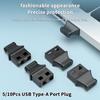 5/10Pcs Type-A Usb Port Plug With Handle Anti-Dust Cover For Laptop Computer Socket Cap Unused Interface Anti-Dust Plug