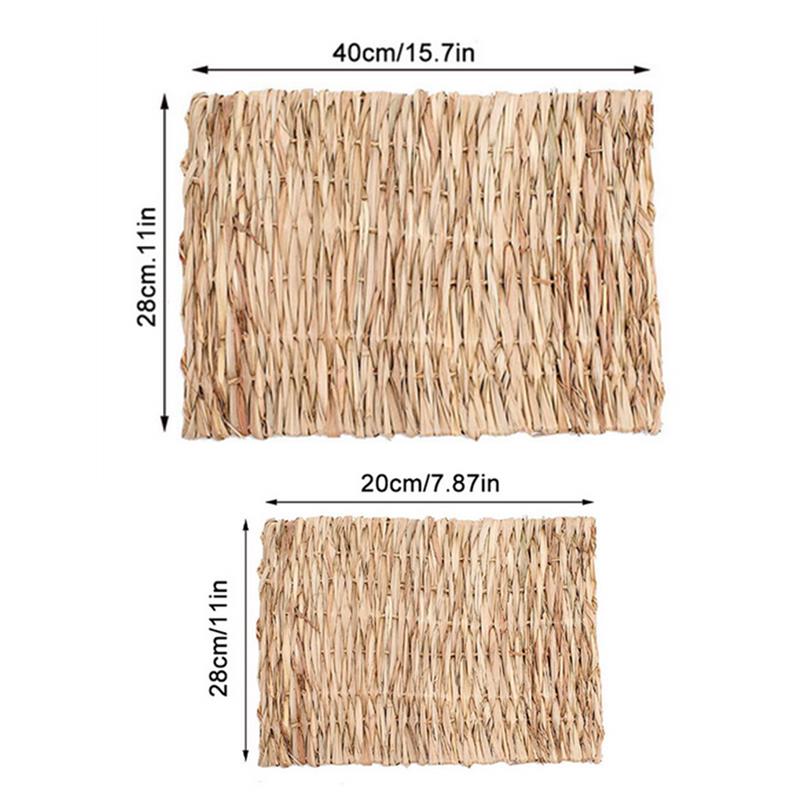 Konijnen Bunny Grasmat Klein Dier Geweven Hooimat Natuurlijk Stro Bedding Rusten Kooi Mat Voor Cavia Chinchilla Hamster Rat