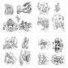 House Silicones Stamp for Card Making Journal Background Decoration Clear Stamper with Landscape Pattern