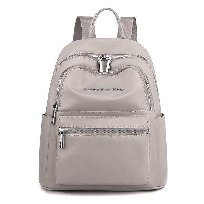 Women's New Fashionable and Simple Nylon Backpack with Large Capacity, Lightweight, Solid Color for Work and Commuting