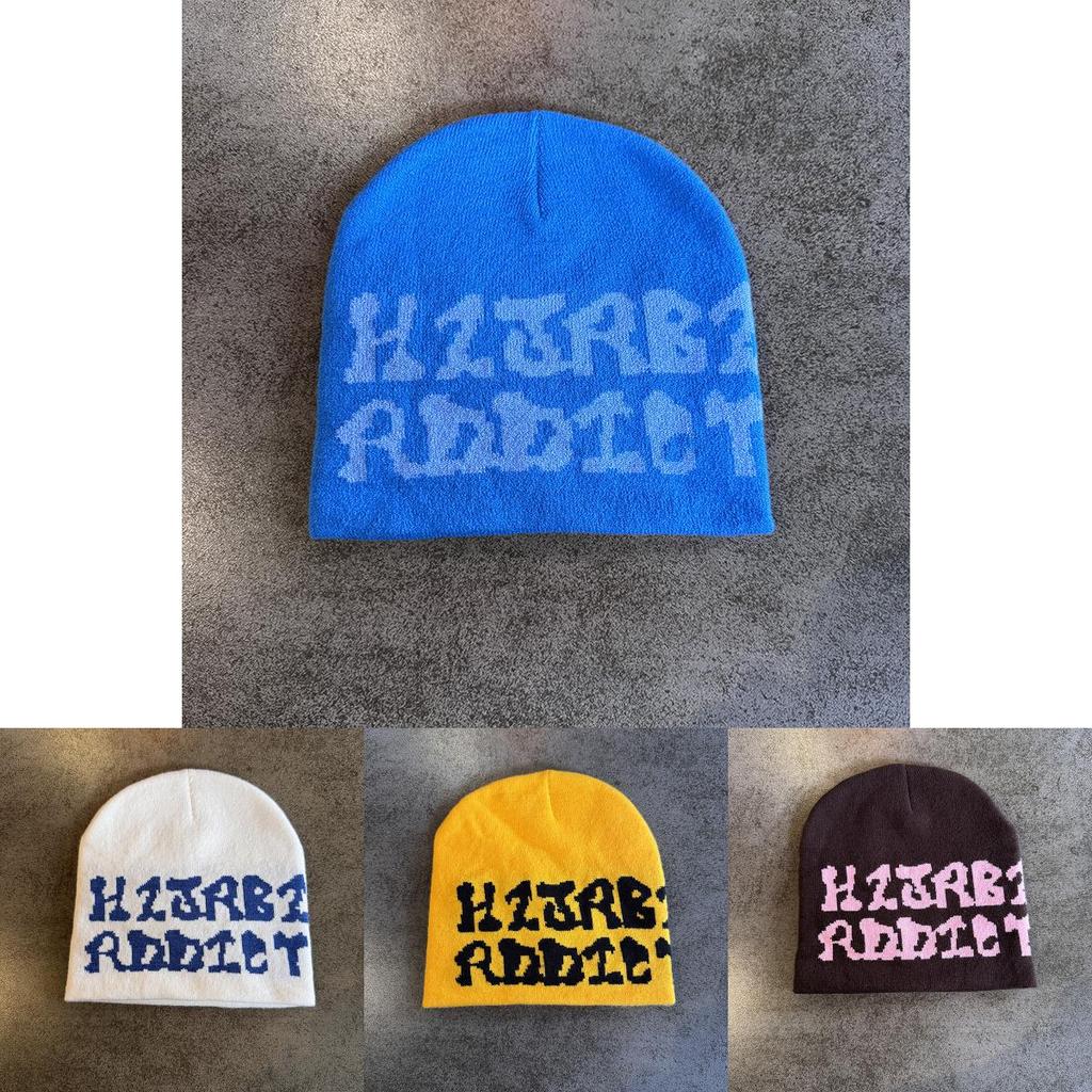Acrylic Knit Hat For Men Women Fall Winter Warm Letter Pattern Beanie