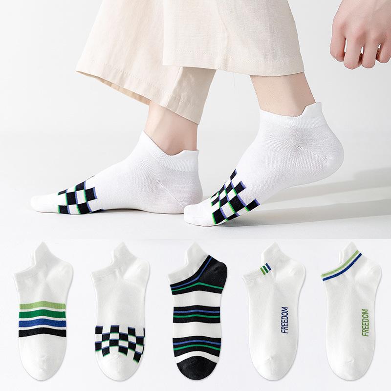 Men's Socks, Summer Thin Polyester-cotton Moisture-wicking Short Socks, Men's Spring and Summer Sports Breathable Boat Socks