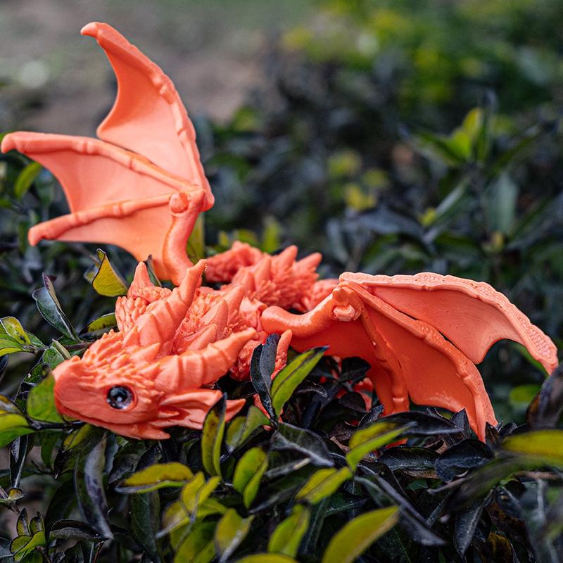 3D Printing Flying Dragon Simulated Craft Ornament Multi-jointed Movable Flying Dragon Figures Home Desk Decoration