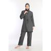 Black Lycra Headscarf 4 Piece Fully Covered Water Repellent Quick Drying Zippered Hijab Swimsuit
