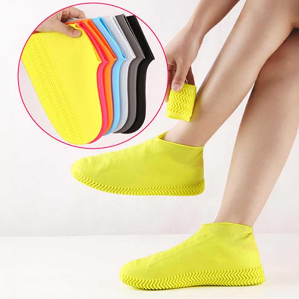 Waterproof Shoe Covers Non-Slip Rubber Overshoes For Rainy Days Reusable Boot Protectors M/L Wet Weather Accessories