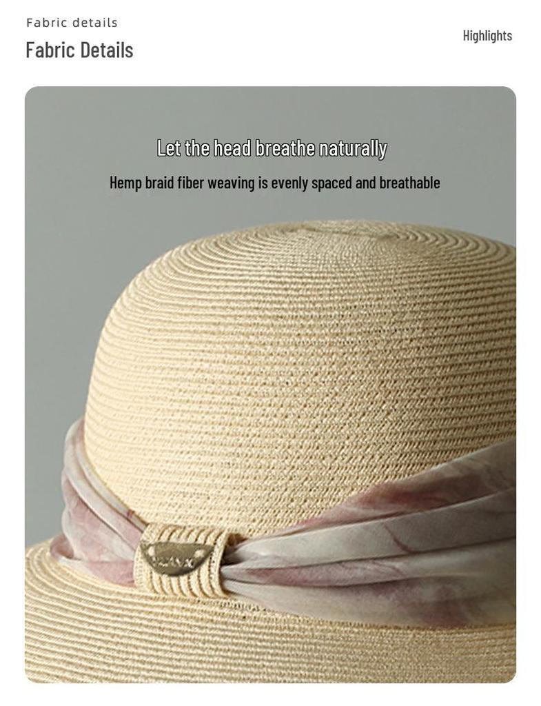 2025 Letni Kapelusz Przeciwsłoneczny z Szerokim Rondem: Oddychający słomkowy kapelusz kopułkowy na podróże, plażę i ochronę przed słońcem