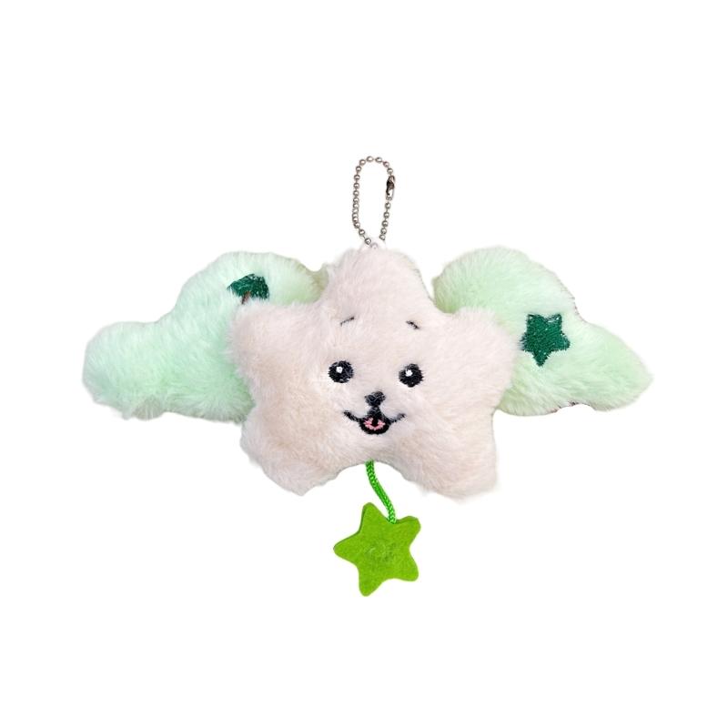 Fashionable Star shaped Plush Keyring Decoration Perfect For Bags And Gift Giving Handmade Keyring Backpack Accessory