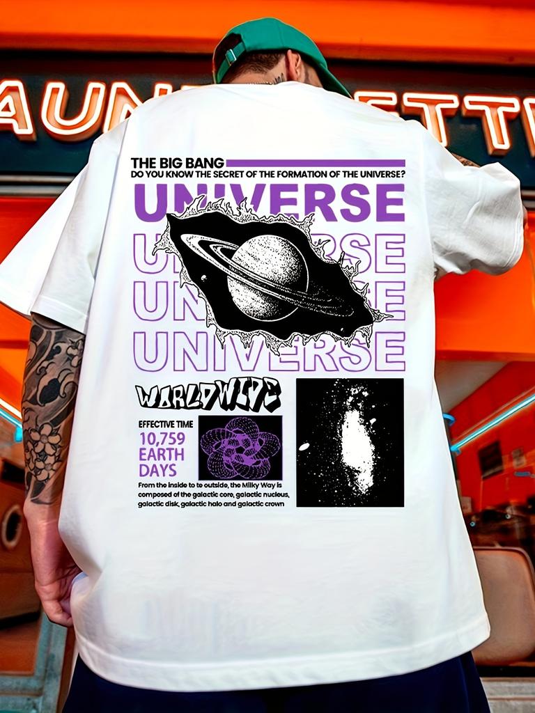 The Big Bang Universe Saturn Planet Graphic Tshirt Unisex Unisex Streetwear Short Sleeve Cotton Space Astronomy Tee Tops