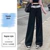 Women's High-Waist Polka Dot Lace Patchwork Wide-Leg Pants - Spring 2025 Collection