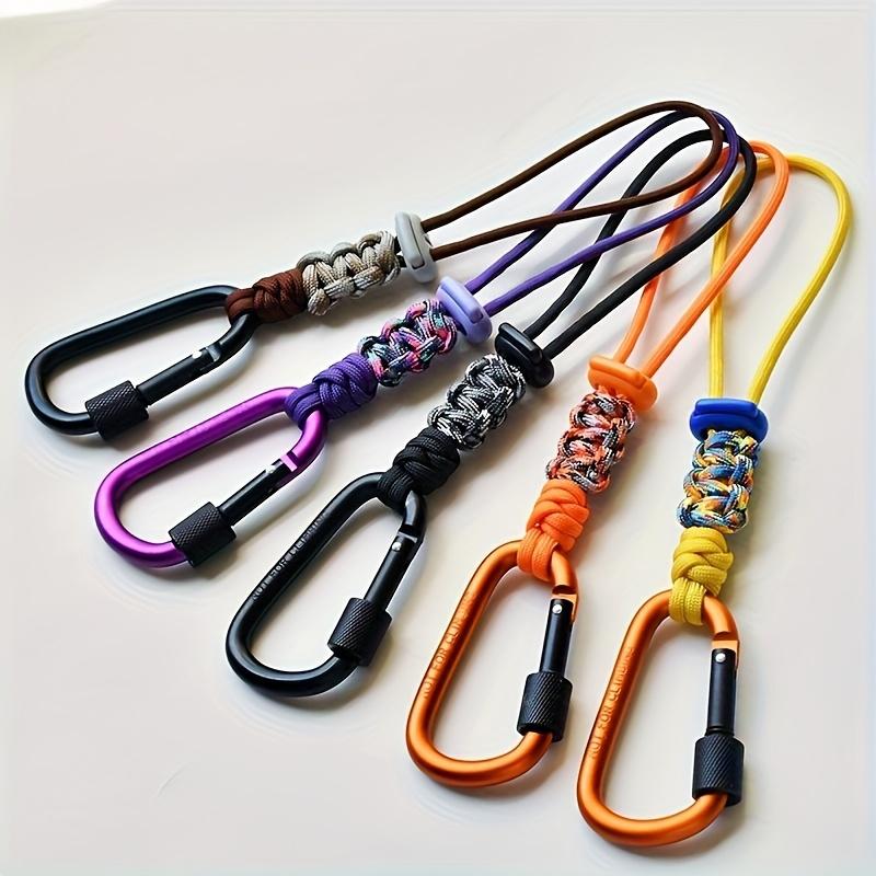 1pc Multifunctional Outdoor Camping Accessory, Durable Braided Rope Keychain with Anti-Loss Strap and Water Bottle Hook Hiking