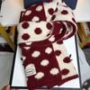 Korean Double-sided Knitted Scarf with Large Wave Dots, Women's Autumn and Winter Literary Sense, Warm and Cold-proof Scarf, Lazy Wind