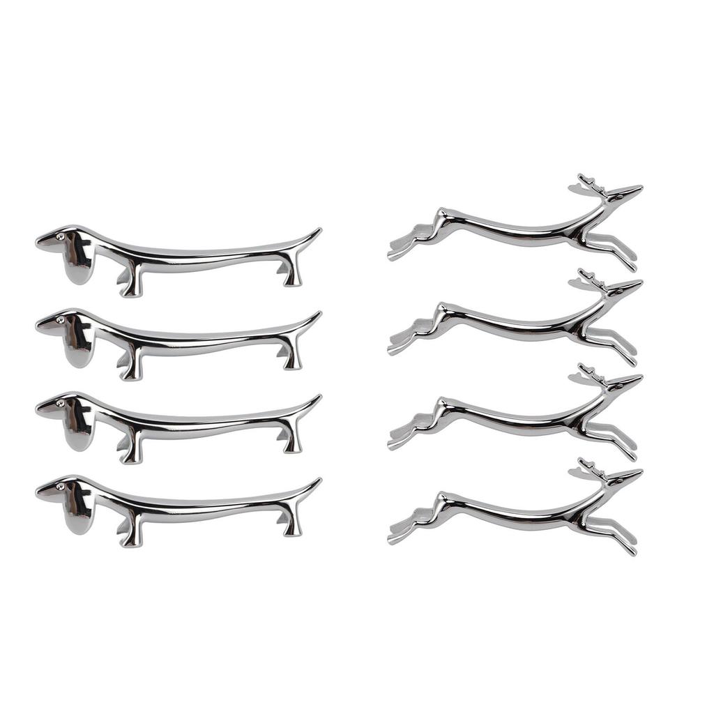 4PCS Cutlery Rest Silver Chopstick Stand Electroplated Polished Zinc Alloy Animal Shape Versatile Ho