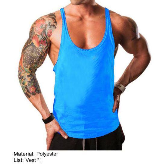 Kamizelka Fitness z Okrągłym Dekoltem, Jednolity Kolor, Oddychająca, Bez Rękawów, Luźny T-shirt, Odzież do Kulturystyki, Streetwear