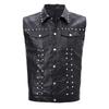 Korean Style Riveted Leather Vest for Men - Trendy Sleeveless Jacket for Spring, Summer, and Autumn