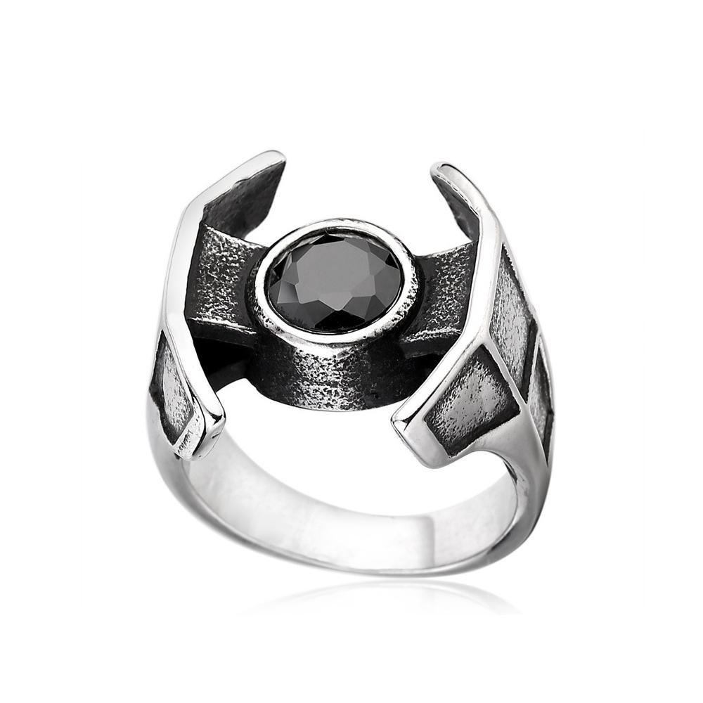 Black Stone Viking Ring For Men Women Punk Fashion Stainless Steel Jewelry Unique Personality Gift Party Cool Style 7