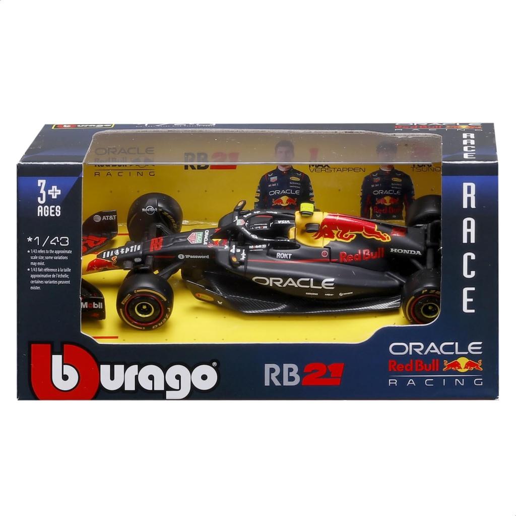 Bburago 2025 Model F1 Oracle Red Bull Racing RB21 Yuki Tsunoda Race Sports Car Miniature Diecast Car Finished Product 1/43 #22 / 18-38233 (#22)