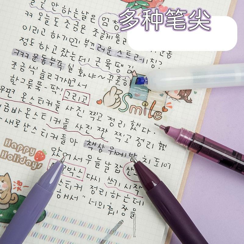 4pcs Vintage Color Gradient Pens Set, Quick Dry Gel Ink Pen and Fluorescent Highlighter Marker Drawing Paint Office School A6458