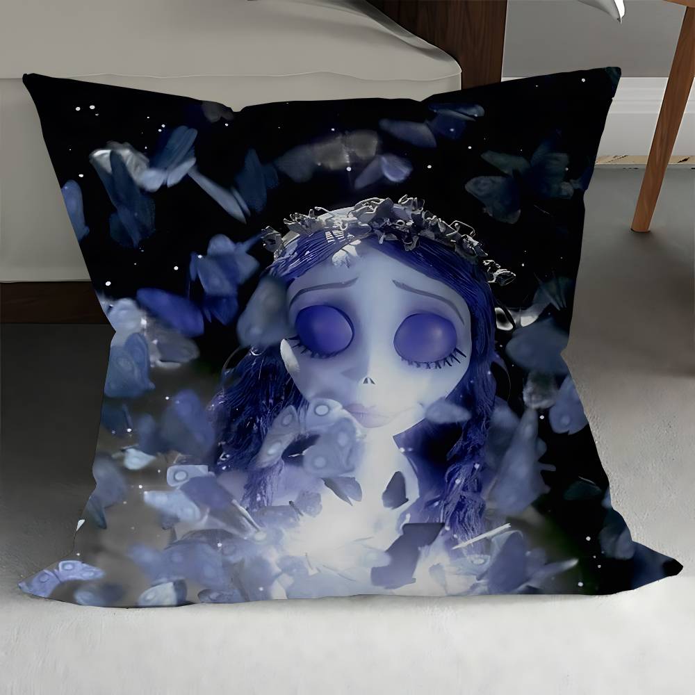 C-Corpse Bride Cartoon Personalized Picture Text Home Decorative Pillows Household Gifts 45x45cm
