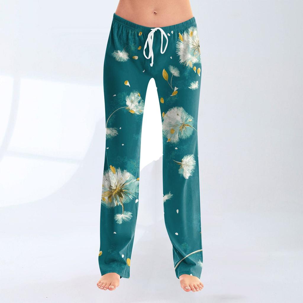 Women's Fashion Loose Casual Bow Printed Casual Pants