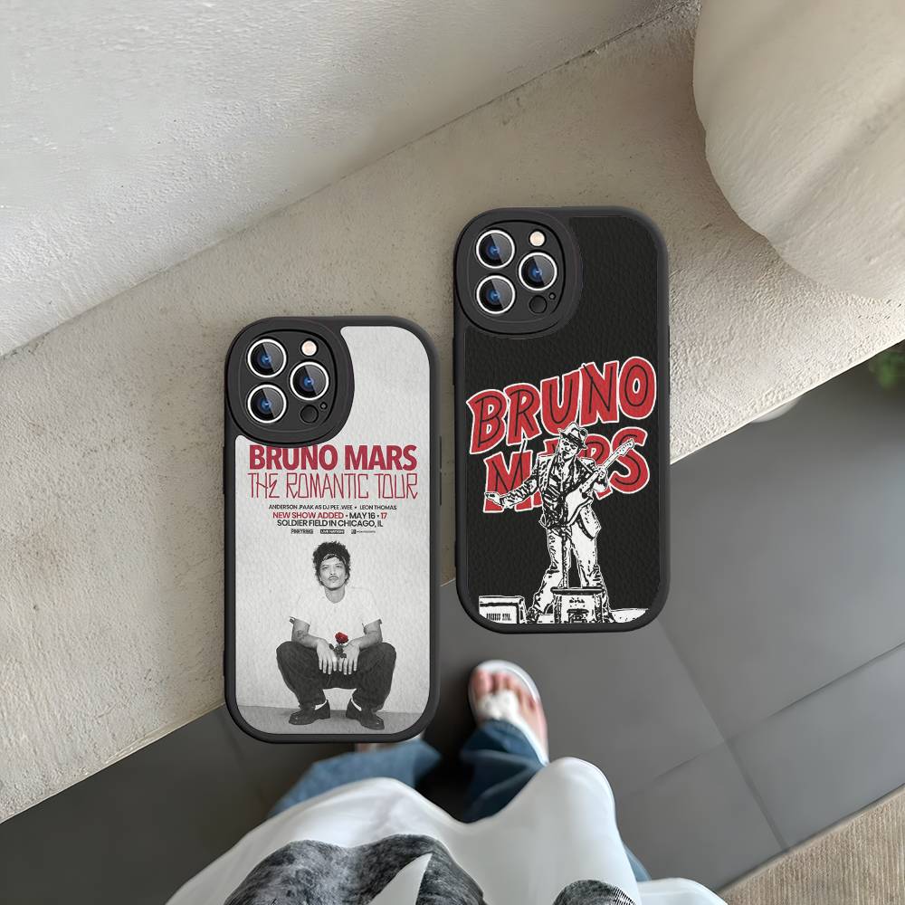 Famous Bruno Mars The Romantic Leather Phone Case For IPhone 15 14 13 Pro Max 12 11 16 Plus Phone Cover