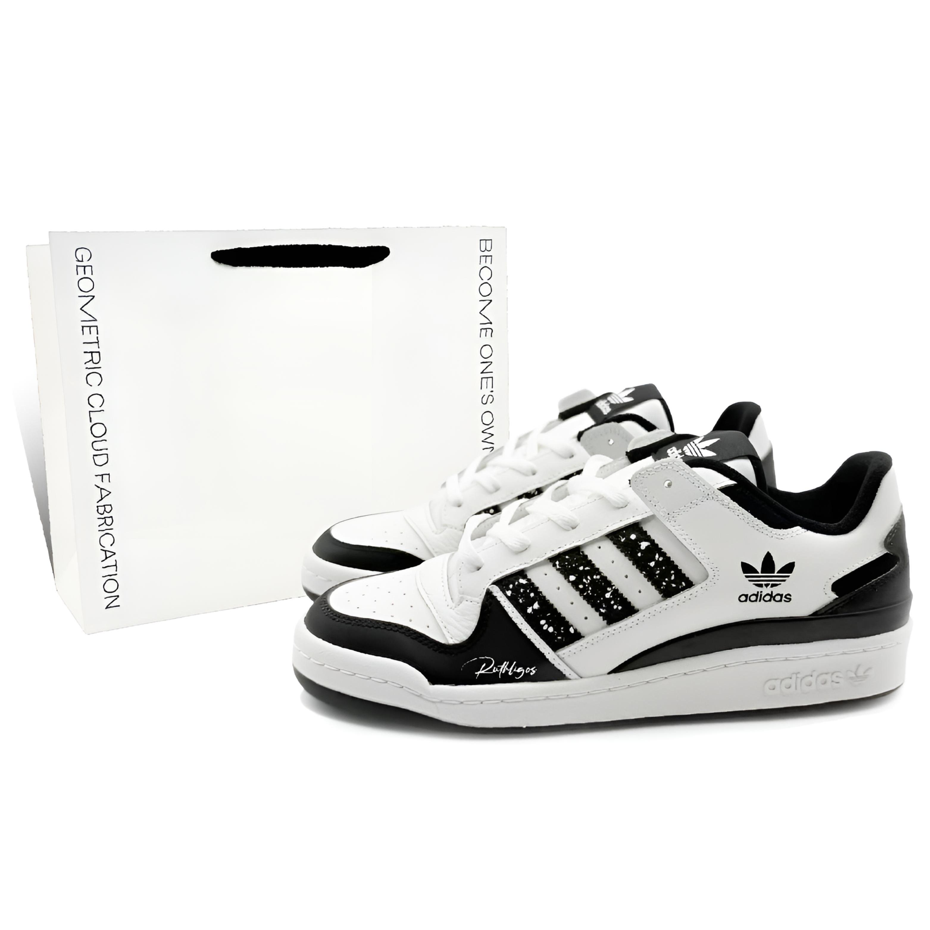

Adidas Originals FORUM Leather Abrasion Resistant Low top Skateboard Shoes Unisex Black White IH7830(Team1181-S2) 36⅔
