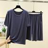 Modal Men's Sleepwear Summer Thin T-Shirt Home Clothes Can Be Worn Outside Large Size Casual Short Sleeve Shorts Two-Piece Set