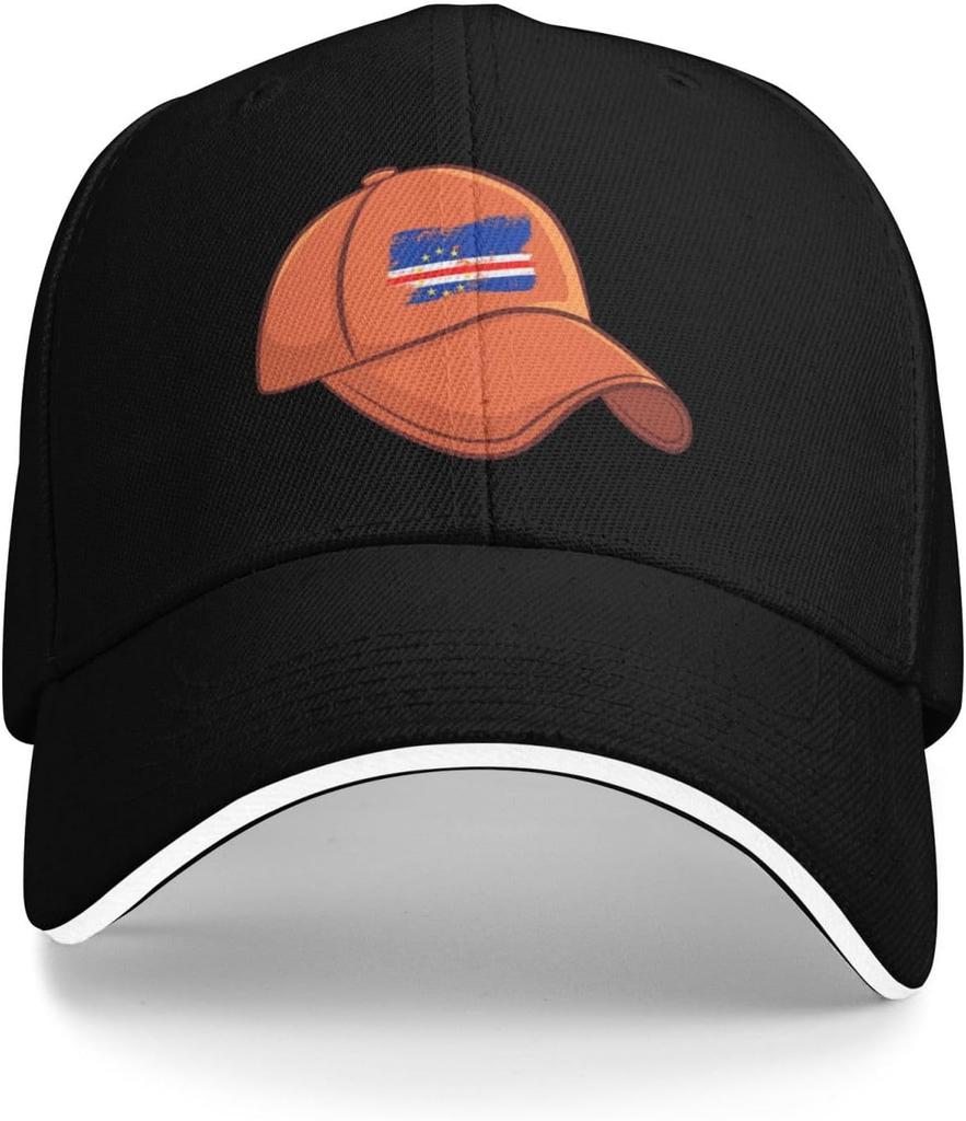 Cabo Verde Flag Design Baseball Cap Polyester Adjustable Summer Outdoor Sports Hat